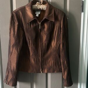 Vintage Joseph Ribkoff Rich Brown Textured Blazer
